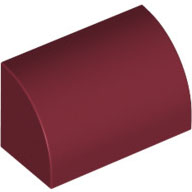Lego kostka (kostička) 1x2x1 zakulacená nahoře hladká, tmavě červená (6341767)